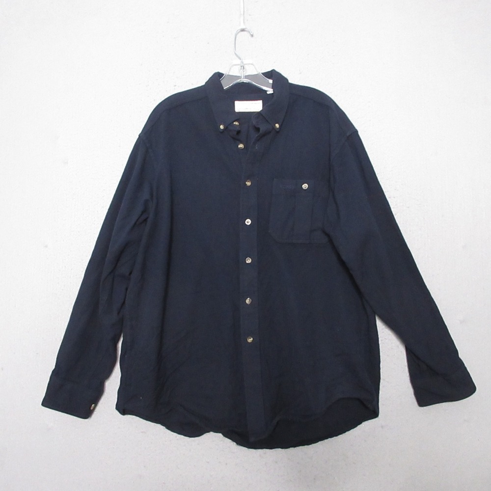 Filson Shirt Men XL Navy Blue 100% Virgin Wool Americana Work Wear Button Up